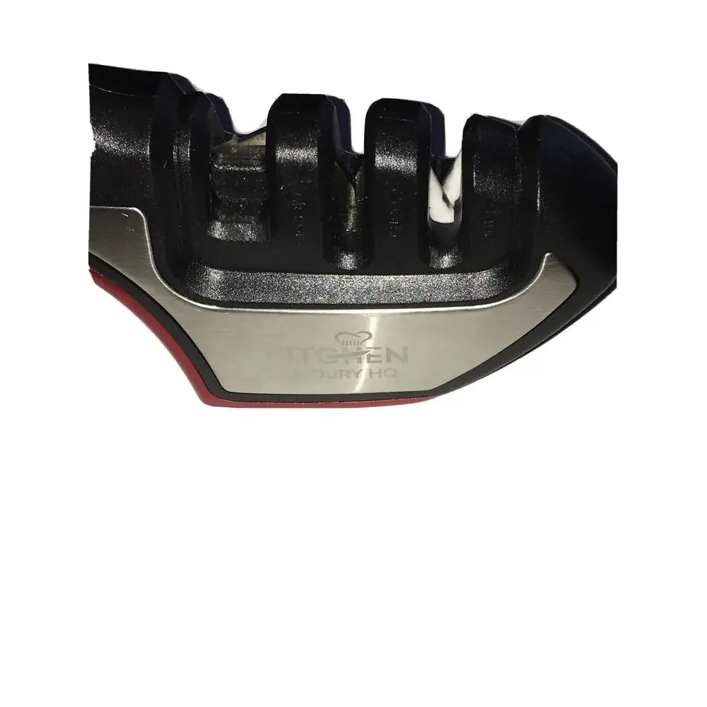 Kitchen Armory HQ 2‑Stage Knife Sharpener Red Manual Sharpening Tool
